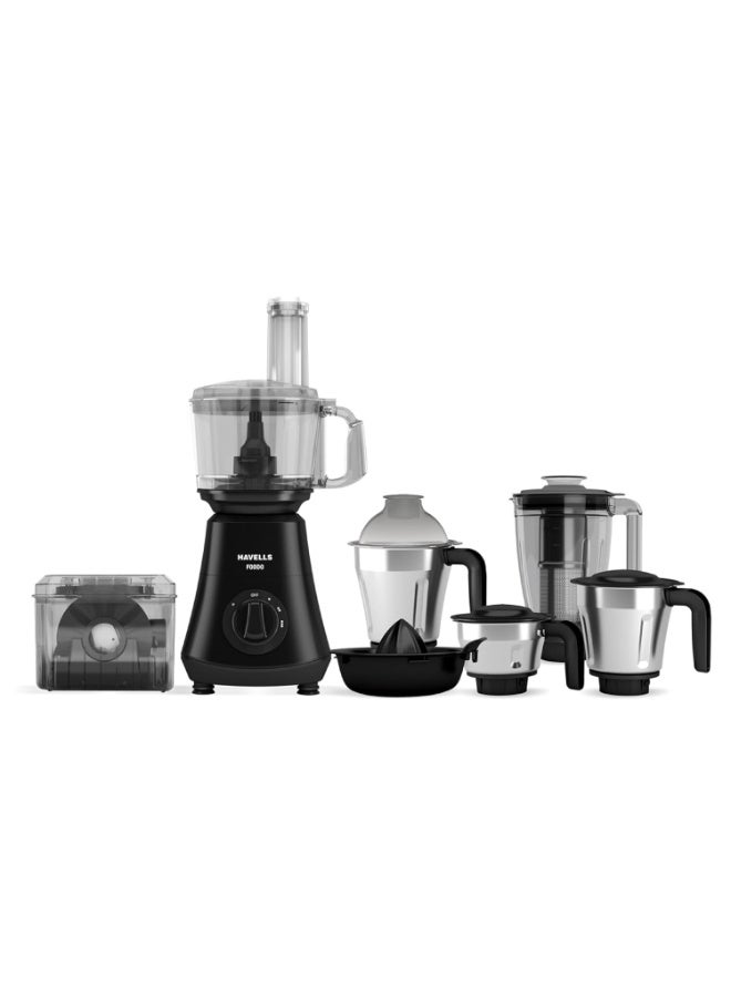 هافلز Havells Foodo 750 Watt Mixer Grinder with 5 Jars | Includes Food Processor Jar with Dual Pusher | 14-in-1 Functionality | Rust-Resistant 304 SS Blades | Storage Box | 5-Year Motor Warranty (Black) - Image 1